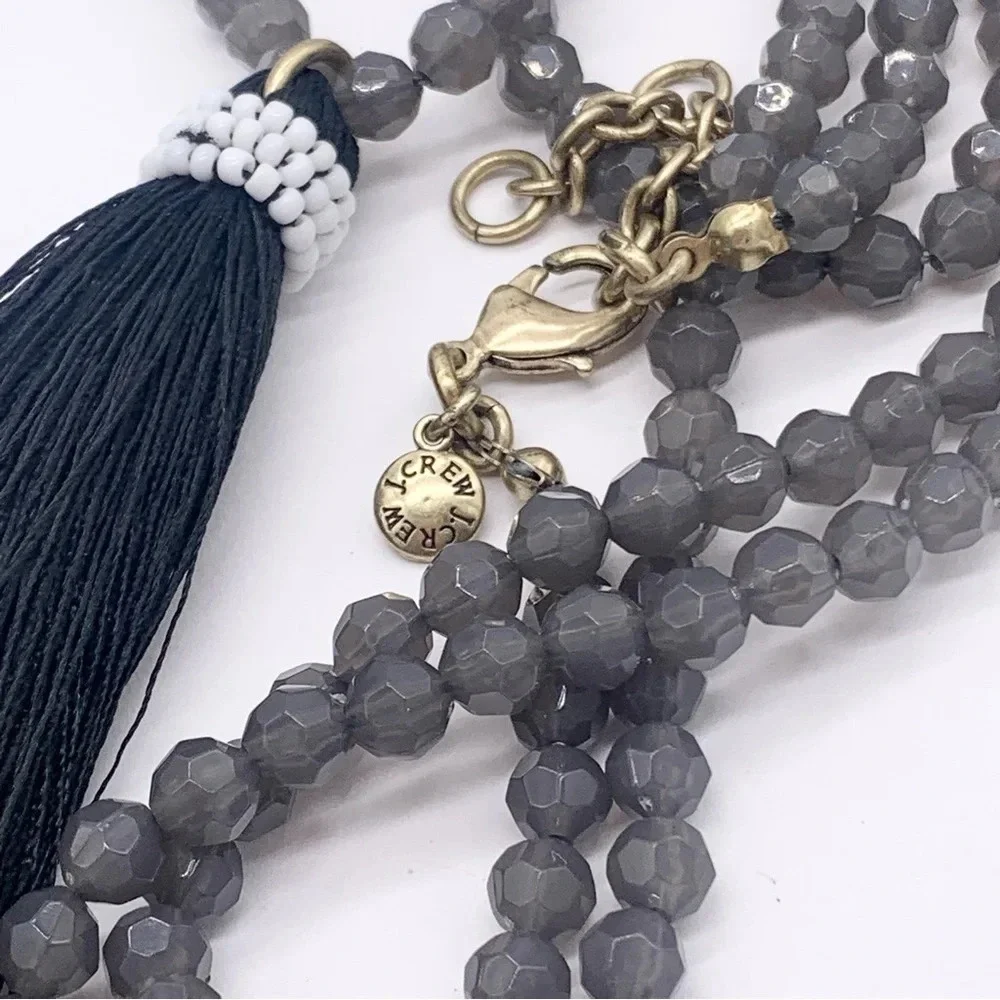 J. Crew Beaded Tassel Pendant Necklace